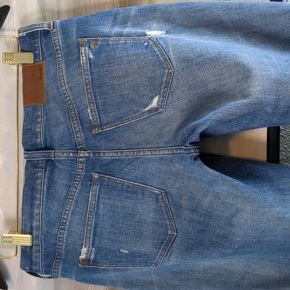 Madewell Distressed Cropped "The Slim Boyfriend" Light Blue Mid Rise Size 25 - Picture 5 of 11